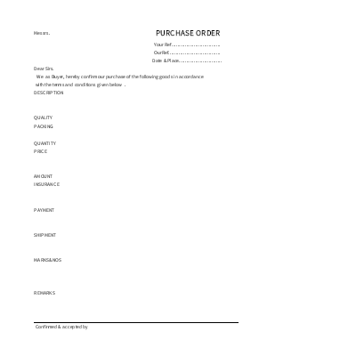 구매주문서(영문)(PURCHASE ORDER) 구매주문서(영문)(PURCHASE ORDER)